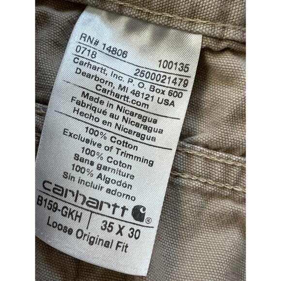 Carhartt Khaki Carpenter Jeans Loose Original Fit Cotton - Picture 7 of 7